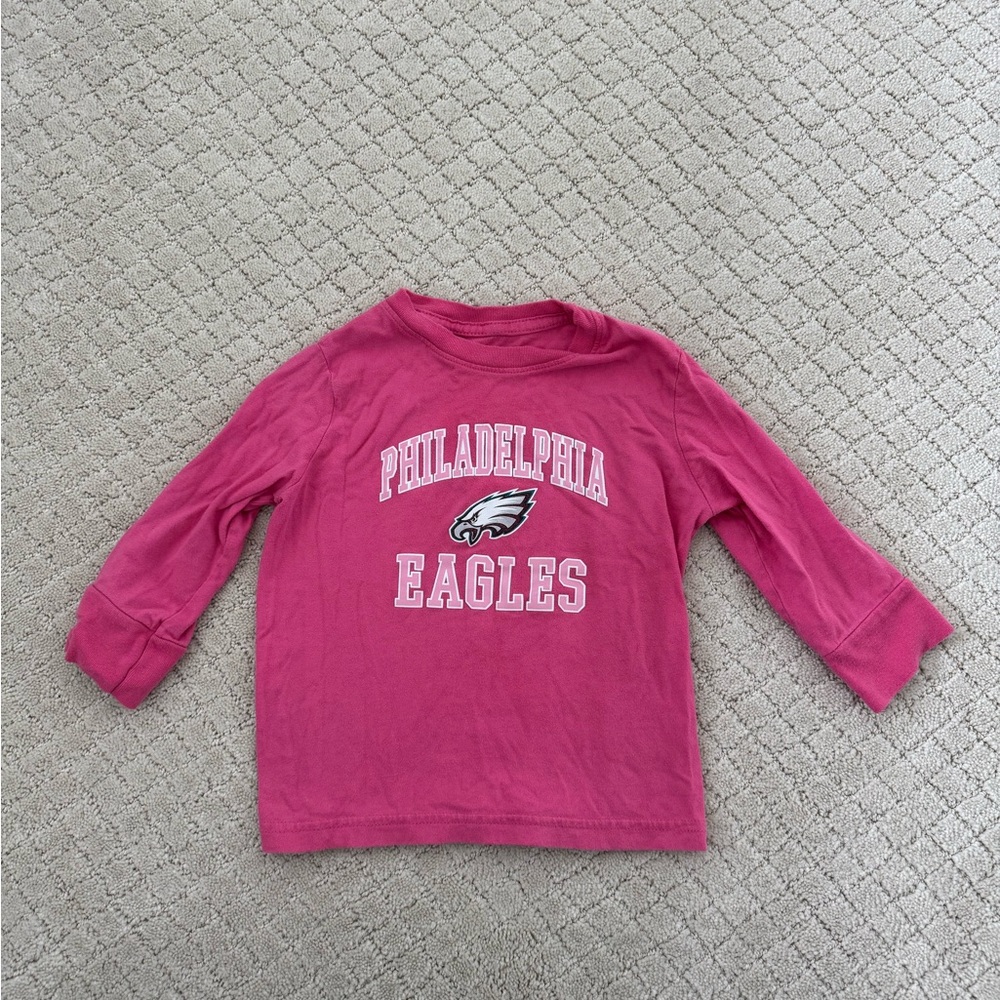 Philadelphia Eagles Girl’s Long Sleeve Tee - Pink